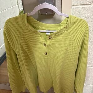 Old Navy Lime Green Waffle Knit Sweater